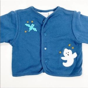 Halloween Spooky Embroidered Ghost Bat Cardigan Top